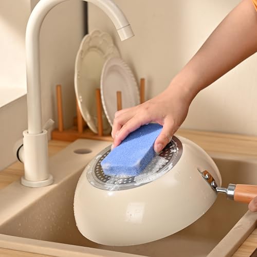 Image of Fox Run Silicone Dish Scrubbers, Set of 6 Multi-Purpose Reusable Cleaning Brushes, Safe for Non-Stick, Blue, Cyan, and Light Purple