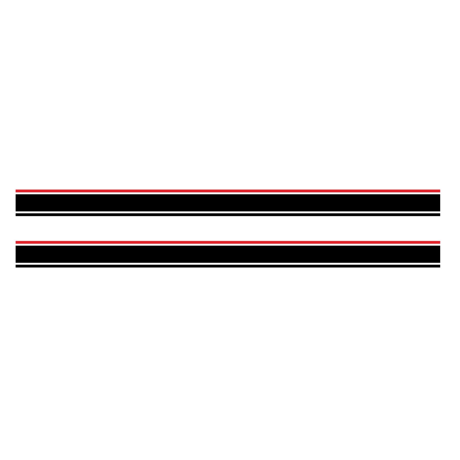 Universal Sports Racing Stripe Lattice Totem Stickers Decals DIY Car Decal Stripe Vinyl Stickers Decoration Racing Accessories for Truck Auto Car Body Side Door78.7 X4.9(2pcs) (Red and Black)