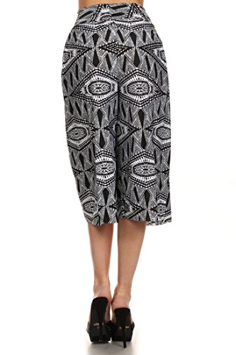 Iconoflash Pleated Gaucho Pants With Banded Waist (Spikey Tribal, M) #TOP2
