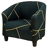 mmcrz Club Chair Slipcover, High Stretch Tub Chair Cover Removable & Washable Armchair Sofa Slipcover Furniture Protector for Living Room (C04)