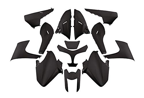 one by Camamoto cod. 77380015 set kit carene plastiche complete in abs 13 pezzi colore nero opaco compatibile con yamaha t-max 500 anno 2008-2009-2010-2011