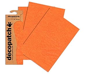 Décopatch Papier C466O, Orange Gold Craquelé, 3er Pack