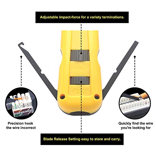Vcelink Punch Down Impact Tool With 110 And 66 Blades, Network Wire Punch Down Impact Tool Kit, Keystone Impact Terminal Insertion Tools, Network Cable Cat6/Cat5/Cat3 Stripper #TOP4