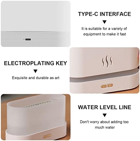 180 ml Aroma Essential Oil Diffuser Aromatherapy Diffuser Simulation Flame Mist Humidifier USB Ultrasonic Aroma Diffuser(white)