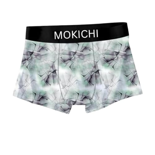 Image of Men's Boxer Briefs Pack, Breathable Stretch Underwear with Wide Comfort Elastic Waistband, Soft Geometric Print Trunks, Multi-Pack