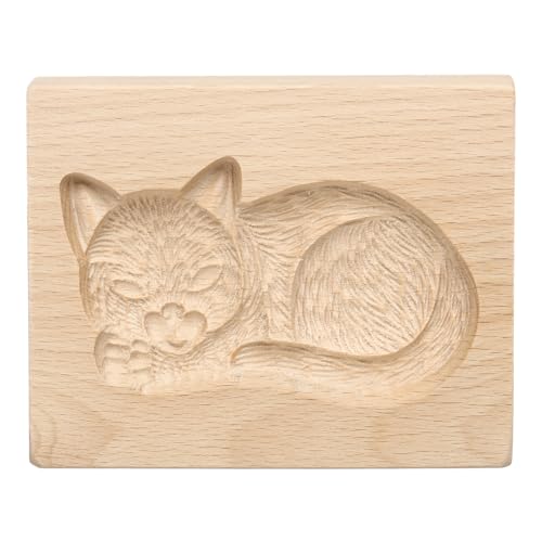 QUARKZMAN Stampo per biscotto in Legno 10cm x 8cm Stampo per Biscotto in Legno Gatto Strumento per Biscotto Intagliato Timbro Pressa Biscotto