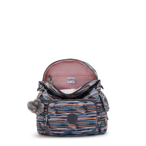 Image of Kipling City Pack Mini Backpack, Lightweight Compact Daypack with Multiple Pockets, Adjustable Straps & Everyday Travel Backpack - Mineral Stripes