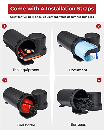 kemimoto Motorcycle Tool Tube Kit, 110MM Diameter Waterproof Motorcycle Storage Canister with Mounting Ties Universal Compatible for BMW R1200GS R1250GS F850GS F800GS Honda Yamaha Kawasaki - Thumbnail 6