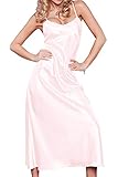 DKaren-Nachtwäsche Damen Negligee aus Satin H43 (XS-XXL) (XL, ROSA)