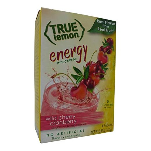True Lemon (Energy Drinks) Wild Cherry Cranberry 4 boxes, 24ct instant powdered drink mix packets, by True Citrus