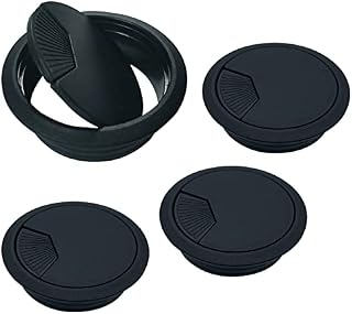 80mm(3.1inch) Cable Plastic Wire Grommets, 4Pcs Black Cable Hole Cover Organizers,Desk Grommet Cable Tidies, Round Grommets for Home and Office Cable Hole