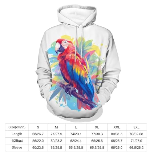 Sweat à capuche perroquet aquarelle sweatshirt pullover S - 3