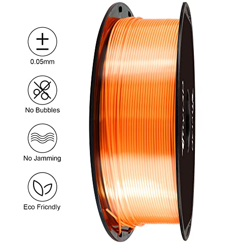 Image of TTYT3D Shine Orange Silk 3D Printer PLA Filament, 1.75mm 3D Printing Material Widely Compatible FDM 3D Printer, 1KG 2.2LBS Spool Filament