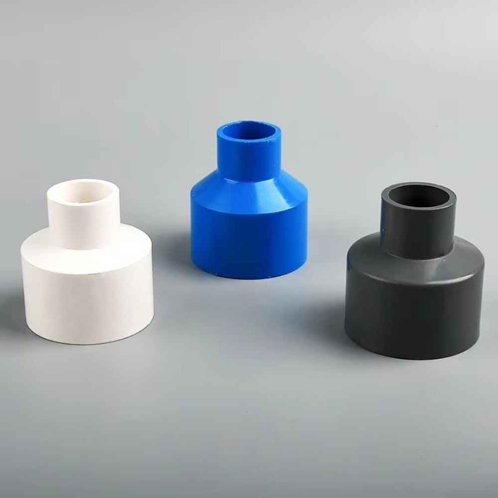 1 conector reductor recto de PVC duradero de 63 x 20 mm a 90 x 75 mm para riego, acuarios y jardines, fácil de instalar (azul, 63 x 32 mm)