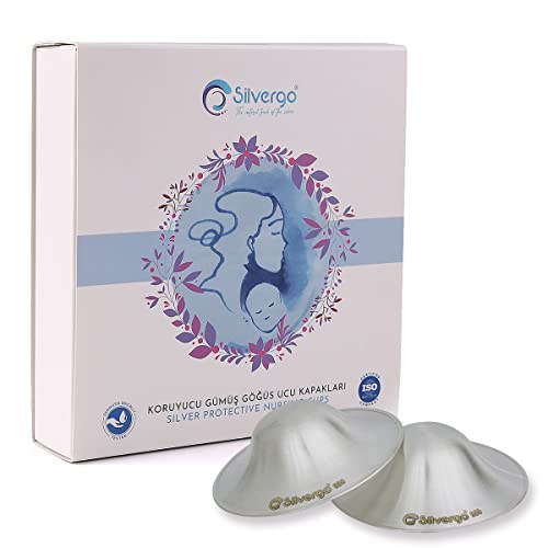 Image of Silvergo The Original Silver Nursing Cups, Nipple Shields for Newborn, Covers Breastfeeding, Protector Newborn Essentials Must Haves, 999 Pure (Standard)