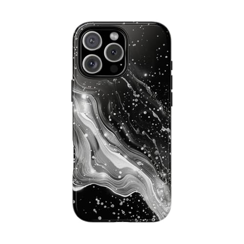 Coque iPhone 16 Pro Max galaxie noir et blanc rigide