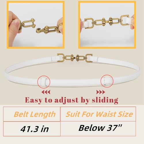 Leather Skinny Women Belt Thin Waist Belts For Dresses Adjustable Belt With Antique Brass Buckle4