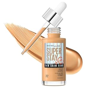 Maybelline Super Stay Up to 24HR Skin Tint, Radiant Light-to-Medium Coverage Foundation, Makeup Infused With Vitamin C, 312, 1 Count