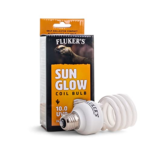 Fluker’s Sun Glow 10.0 UVB Fluorescent Coil Bulb for Desert Reptiles, Reptile Heat Light Stimulates Natural Synthesis of Vitamin D in Captive Reptiles, 26 Watt