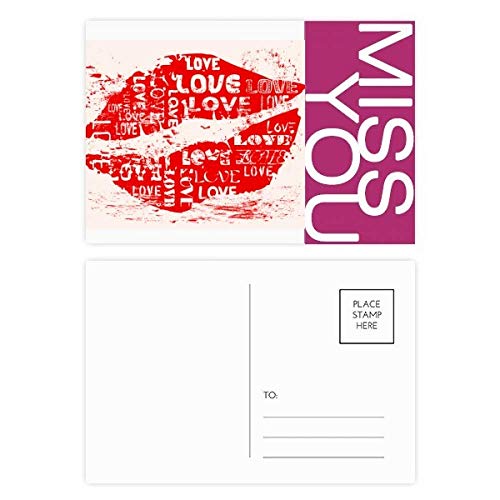 Cartes postales Saint Valentin Amour Baiser lot de 20 pièces format 5,7 x 3,8 pouces multicolore