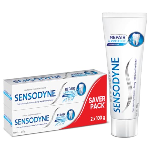 Image of Sensodyne Toothpaste Repair and Protect | Tooth Paste for Daily Sensitivity Protection, Long-lasting Relief | Combo Pack - 200gm (100gm x 2) | Fresh Taste | Dentist Recommended