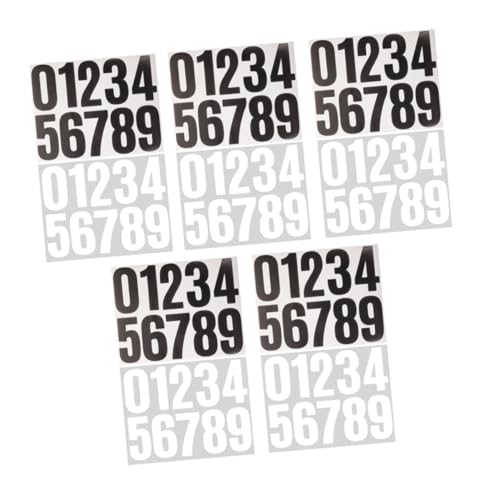 FIXOSHEE 10枚 自己粘着数字ステッカー 防水耐候性 簡単貼付 メールボックス ゴミ箱 家の番号表示用 目立 多用途屋外用識別ラベル