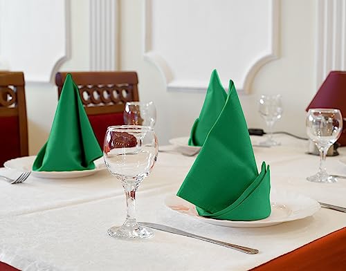 image for Utopia Kitchen Green Cloth Napkins [12 Pack, 18x18 Inch] Absorbent Cot