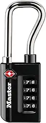 Master Lock Cadeado, defina sua própria combinação de cadeado de bagagem aceito pela TSA, 3,9 cm de largura, 4696D, preto