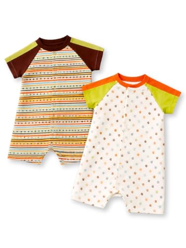 Image of TuddyBuddy 100% Cotton Romper /Jumpsuit /Bodysuit Set for Baby (Pack of 2 Playsuits)