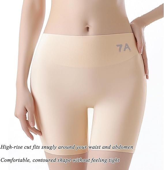 Choosemuc Ice Silk Panties 7A, Women's High-Waist Butt-Lifting Underwear Invisible Seamless Tummy Control 3-in-1 Panty Shorts2