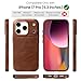 LUCKYCOIN for iPhone 17 Pro Full Genuine Leather Phone Case, Built-in Camera Control/Comprehensive Camera Protection/Compatible with MagSafe, Premium Leather Magnetic Phone Cover - Dark Brown