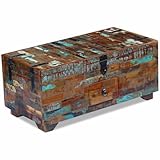 vidaXL Massivholz Couchtisch Truhe Beistelltisch Sofatisch Aufbewahrung Antik - 4