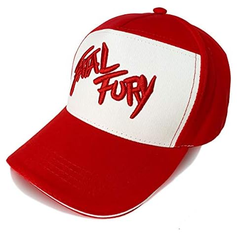 Gamusi Fatal Fury Unisex Baseball Cap Terry Bogard Hat The King of Fighters Cap Adjustable Size for Adults - red - One size Cover