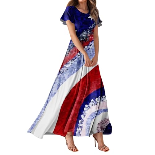 USA Dress Short Sleeve Maternity Lounge O Neck Independence Day Stars Stripe Fashion Dressy Fourth of July Outfits Vestidos De Verano para Mujer 2025