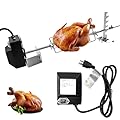 Universal BBQ Rotisserie Grill Kit, Automatic Rotating BBQ, UL Certificated Grill Rotisseries with 120V 4W Motor, 28” Spit Rod, 2 x 4 Forks, Complete Holders and Fixing Screw for Most Gas Grills