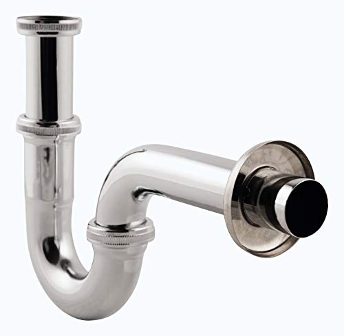 Foto von Siphon für Waschtisch | Röhrengeruchsverschluss in 1 1/4 x Ø 32 mm | chrom | Geruchsverschluss für Waschbecken | höhenverstellbar | mit Wandrosette | Metall | 22118 4