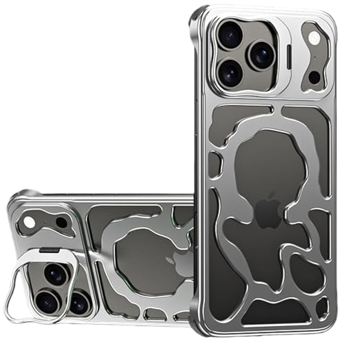 MagSafeΉ ^P[X iPhone 17 Pro / 17 Pro Max pAMI[vt[&]YOX^hځAϏՌop[Eyʃt[XfUC(Silver,17 pro max)