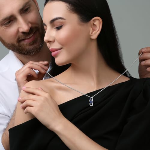 KiiKii Infinity Birthstone Necklace for Women 925 Sterling Silver Gemstone Pendant Birthstone Jewelry Anniversary Birthday Gifts for Wife Mom3