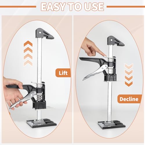 DBREAKS 3-in-1 Multi Arbeitssparender Arm mit Skala, 2Pcs 38CM Multifunktionale Handhebewerkzeug Bis zu 220 kg, mit Schrankwagenheberstützstange & Holzbearbeitungsklemmen, Arm Handwerkzeug Heber