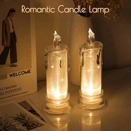 Haidoliang 2 Pcs Led Flameless Candles (D:2.5" X H:7"),Led Clearance Pillar Candles, Battery Included, Outdoor Indoor Battery Operated Candles For Valentine's Day Bedroom Birthday Wedding Decorations #TOP4