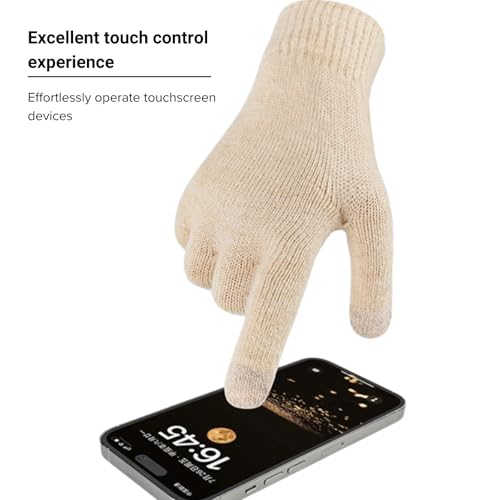 Women's Winter Hat Scarf Gloves Set, 3-Piece Knitted Set with 3D Cube Pattern, Fleece Lining, Touchscreen Gloves4