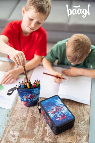 Trousse à crayons à 3 compartiments pratique avec fermetures sécurisées