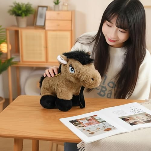 Image of Tickles Pony Horse Soft Stuffed Plush Animal Toy for Kids Boys & Girls Birthday Gift (Color: Brown, Size: 35 cm)