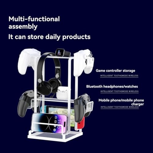 Soporte para auriculares y mandos que ahorra espacio en tu mesa de computadora 6