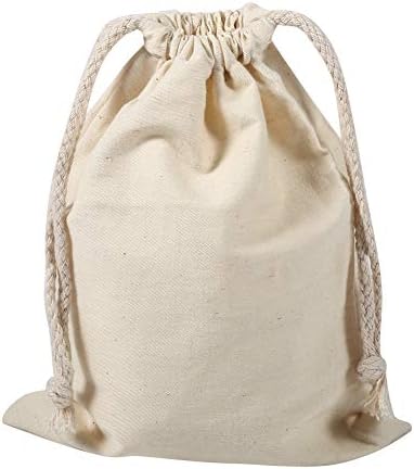 Cotton Drawstring Bags,Household Plain Cotton Drawstring Storage Laundry Xmas Sack Foodstuff Grain Organiser Bag Jewellery Pouch for Travel Home Use(8.7 x 11inch)