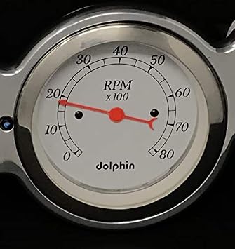 Dolphin Gauges Universal 6 Gauge Dash Cluster Panel Programmable White