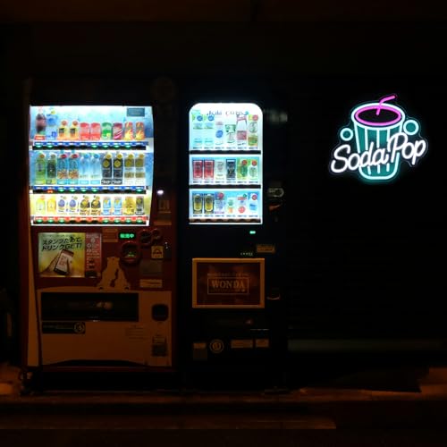 Image of Soda Pop Neon Sign Drink LED Neon Lights for Restaurant Bar Kitchen Decor | Dirty Soda Bar Sign, Beverage Cup LED Signs, Acrylic Business Sign, Dimmable Cocktail Neon Light, USB Powered, Easy to Hang