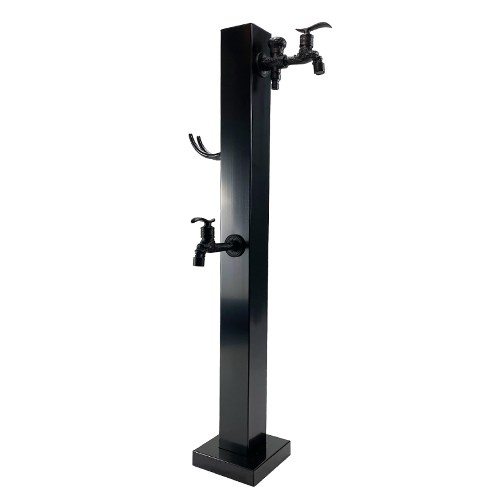 BHGFYXBS Stainless Steel Vertical Garden Water Column, Retro Outdoor Faucet With Freestanding Hose Holder, Antifreeze Water Dispenser Hydrant For Garden Irrigation,Black C-95CM/37.4IN