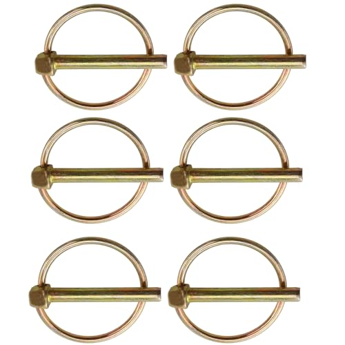 Goupilles pliantes 8 x 40 mm, 6 goupilles pliantes rondes, goupilles pliantes galvanisées, goupilles pliantes de sécurité, kit d'assortiment, pour bateau, vélo, remorque, tracteur, tondeuse à gazon