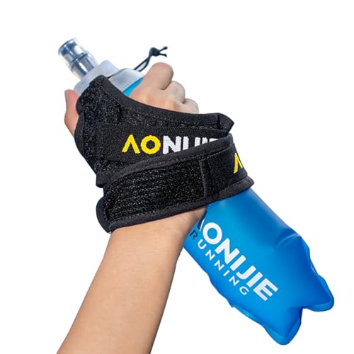 Azarxis Bouteille à Main Porte-Bouteille 500 ml pour Marathon Running Randonnée Sport (A - Noir - 500 ml)